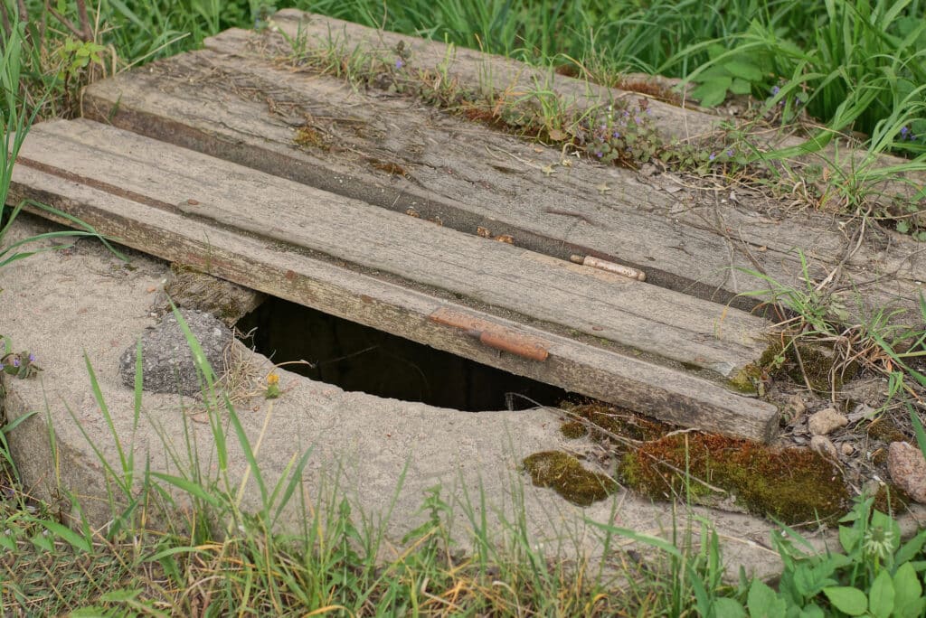 old septic system outlet